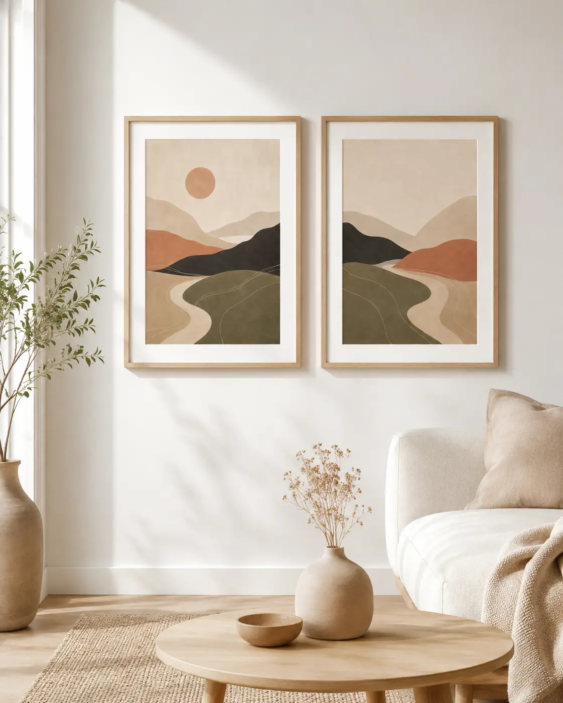 Quiet Horizons – Abstract Landscape Triptych Set