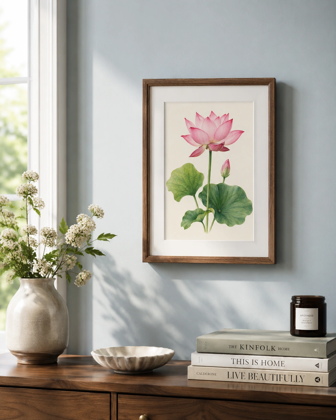 Lotus in Bloom – Botanical Study
