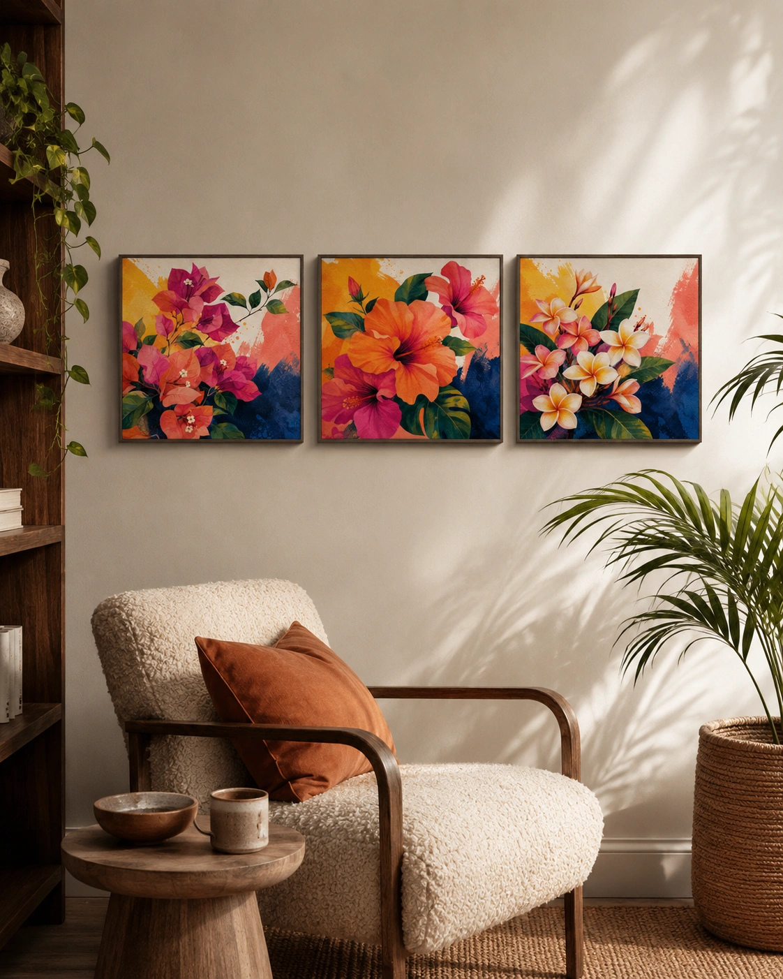 Tropical Bloom Symphony – Triptych Set