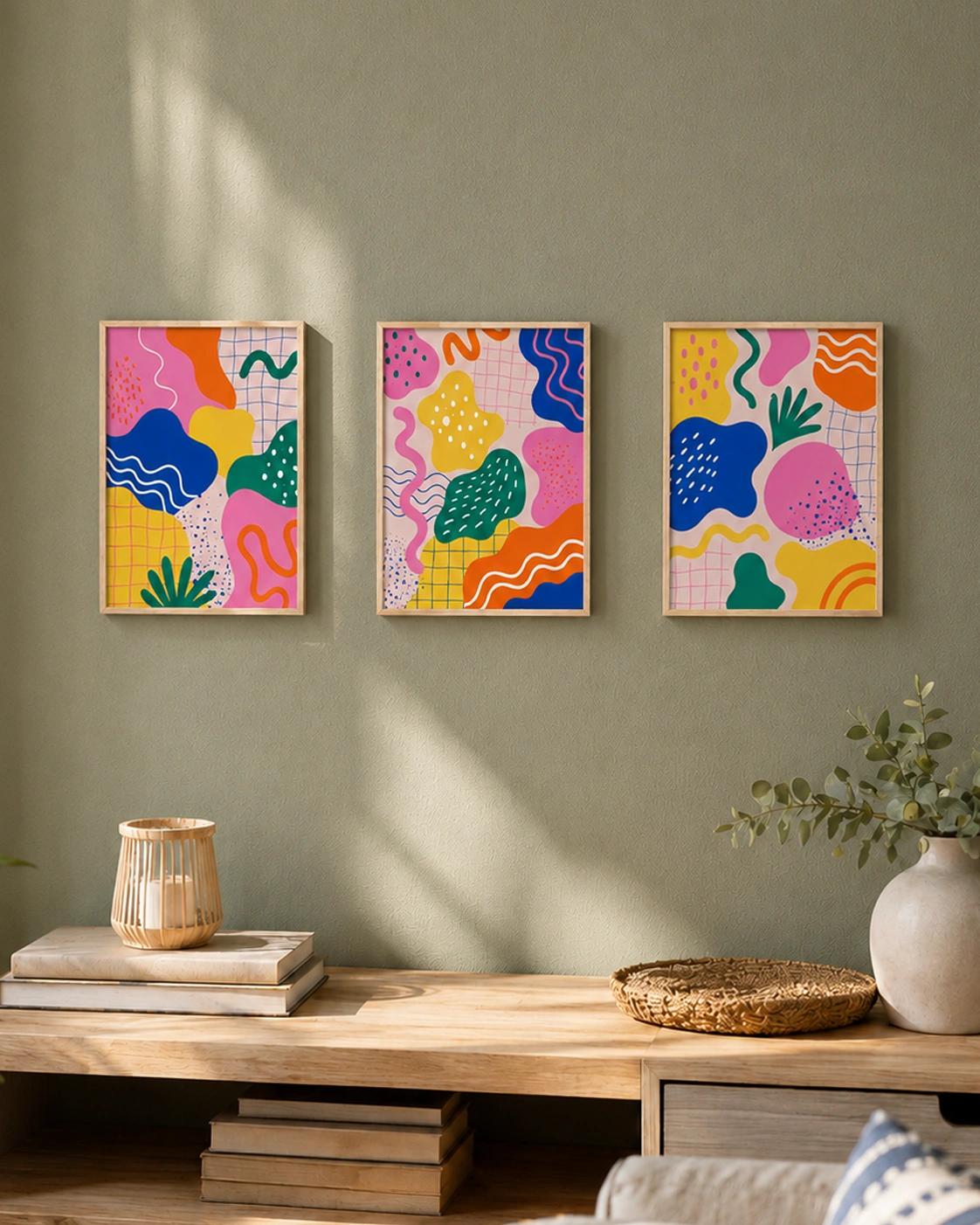Happy Shapes – Dopamine Abstract Triptych