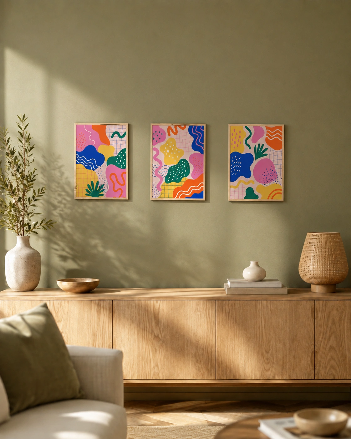 Happy Shapes – Dopamine Abstract Triptych