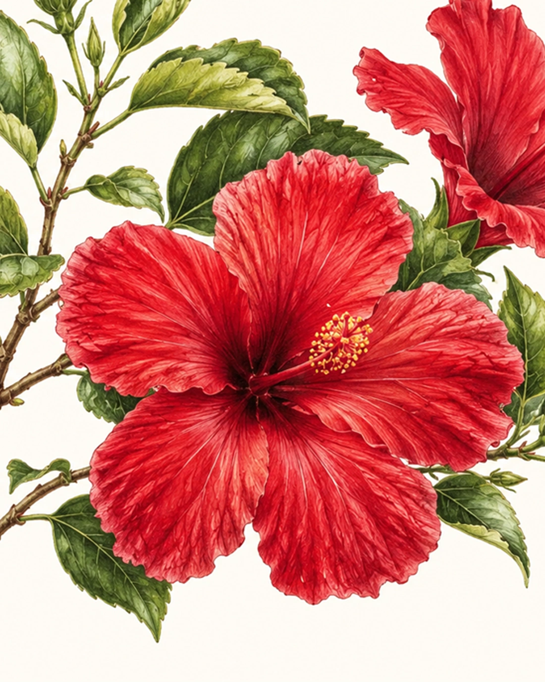 Scarlet Hibiscus Study