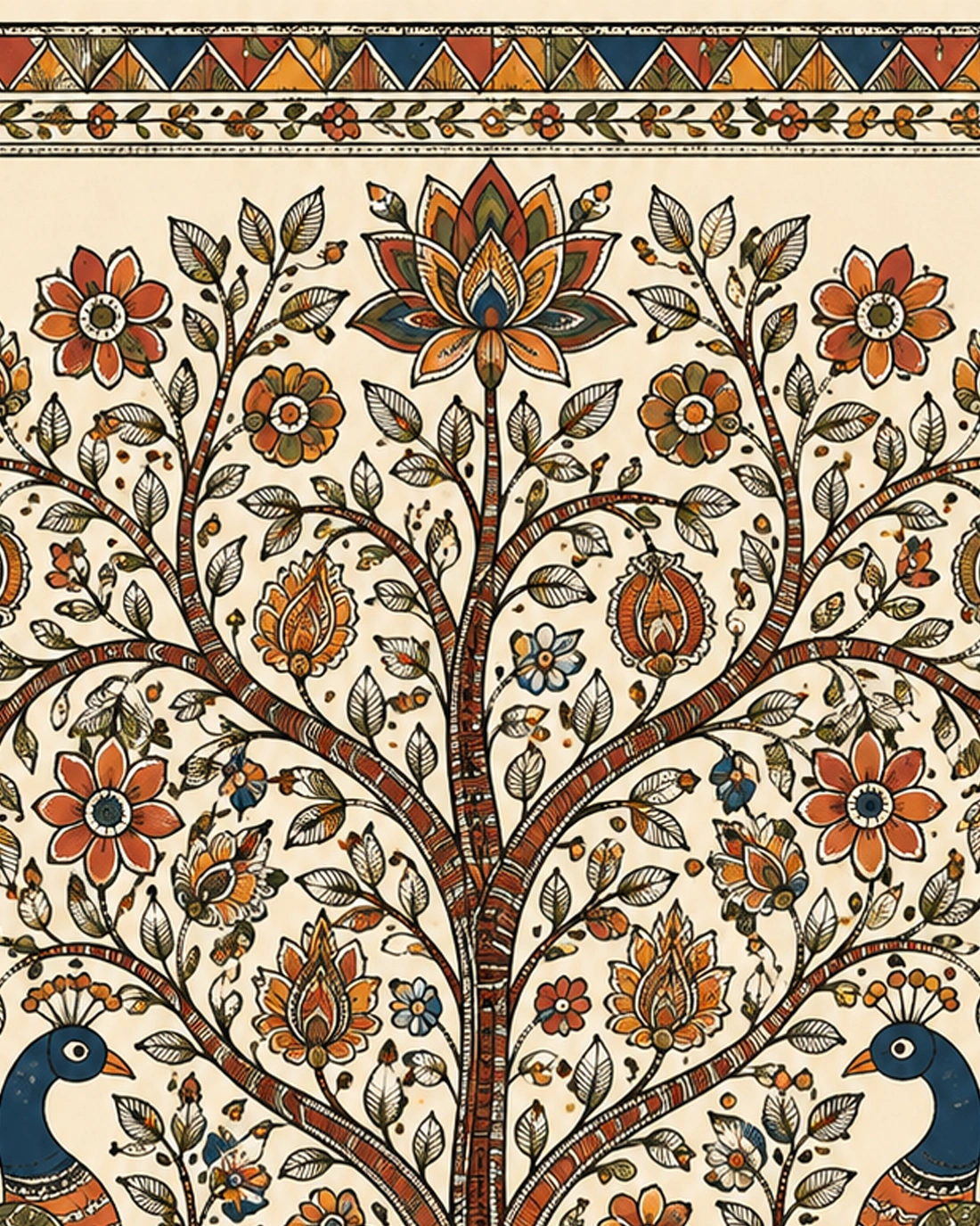 Peacocks Beneath the Tree of Life
