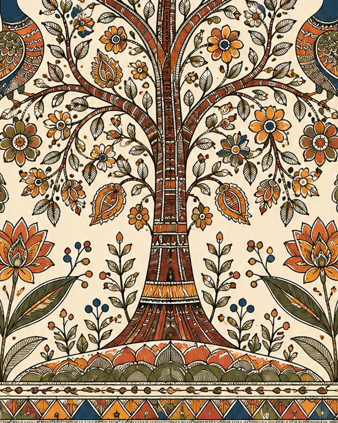 Peacocks Beneath the Tree of Life