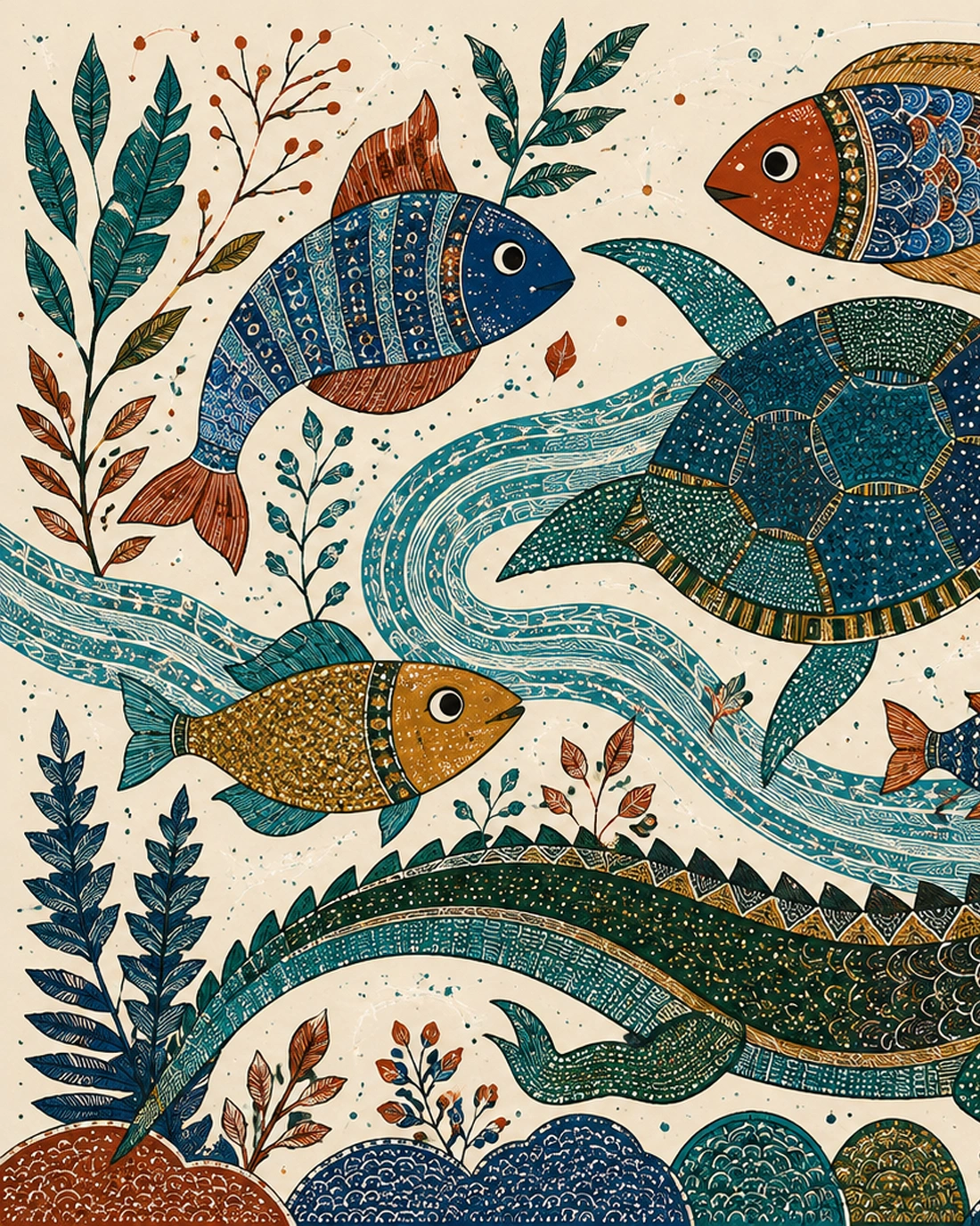 River of Life – Aquatic Folk Art
