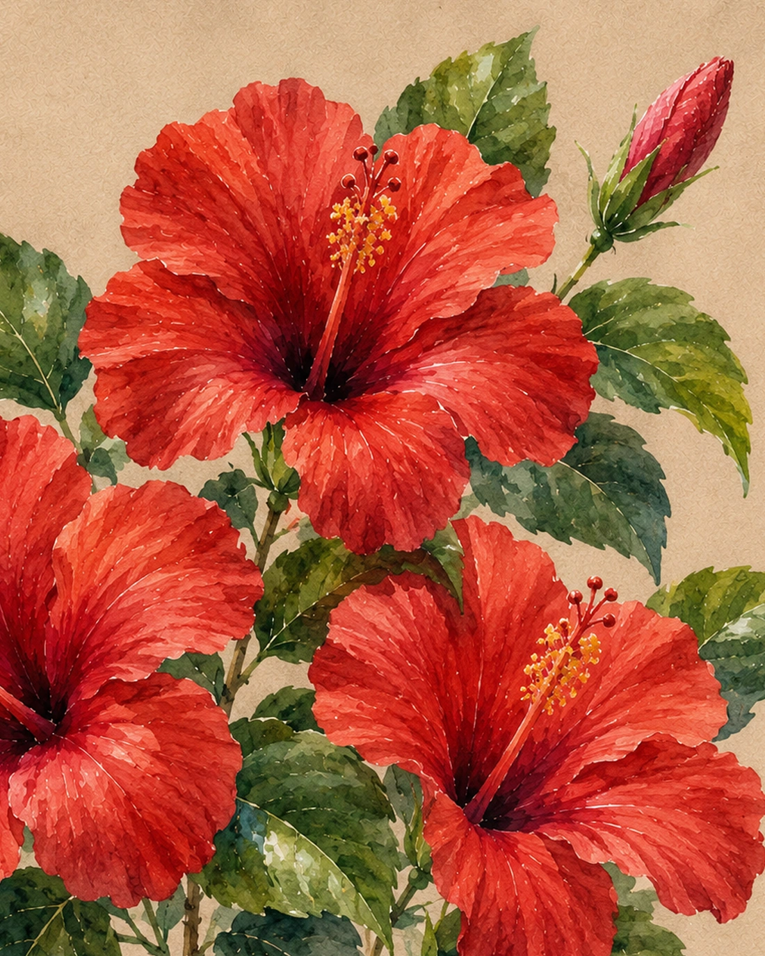 Tropical Garden Blooms – Floral Triptych Set
