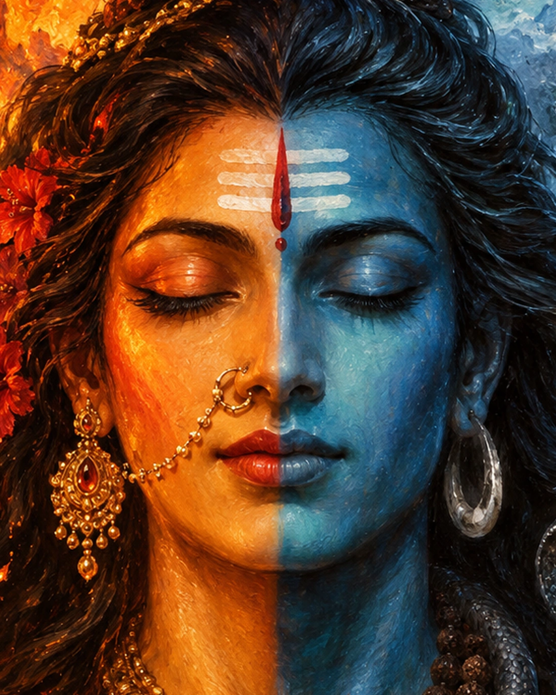 Ardhanarishvara: Union of Shiva and Shakti
