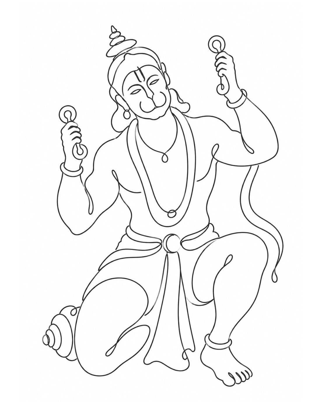 Bhakti Naad – Hanuman in Divine Rhythm (Minimal Triptych Set)