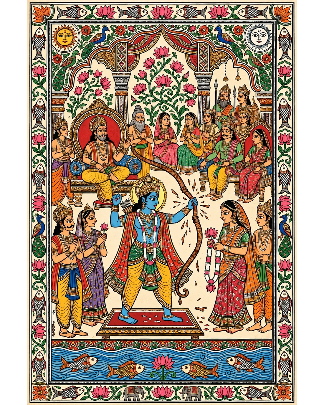 Sita Swayamvar - Madhubani Artwork