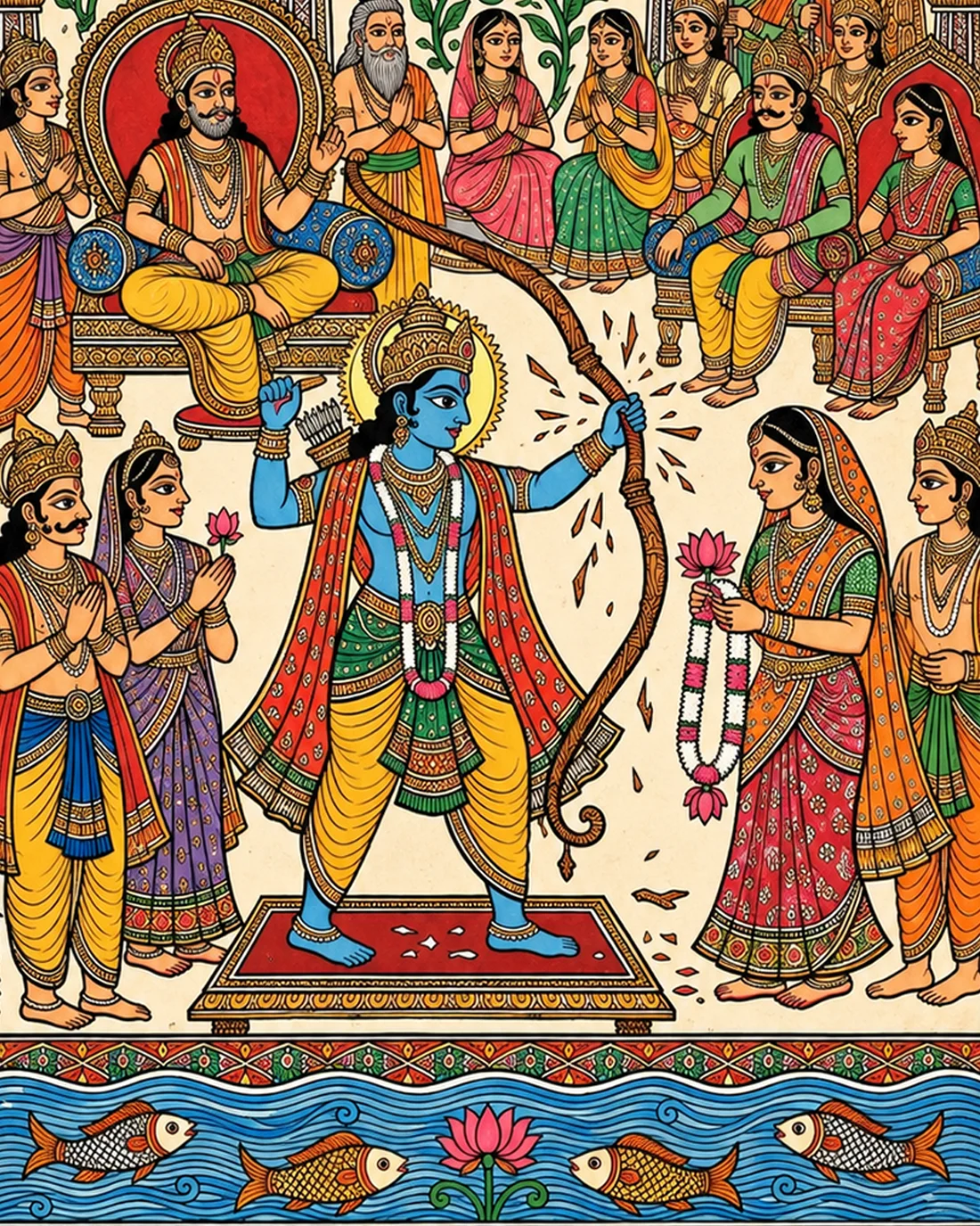 Sita Swayamvar - Madhubani Artwork
