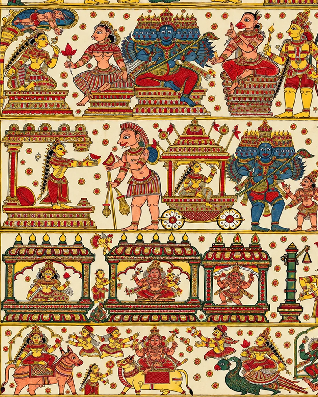 Ramayana Leela – The Epic in Pattachitra Scroll